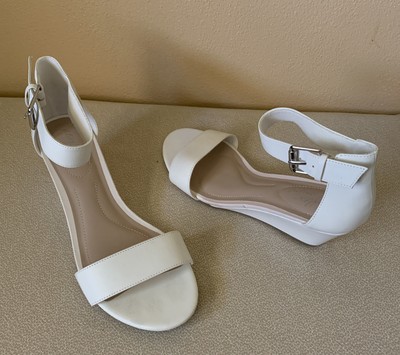 white wide heels