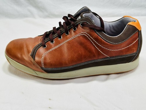 Footjoy Contour Casual Golf Shoes Brown Leather Lace Up Men's 9 W - Spikeless - Picture 8 of 11