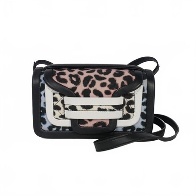 Pierre Hardy ALPHA Alpha Handtasche Schultertasche Leopardenmuster Canvas Leder