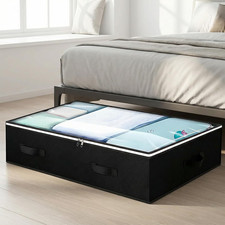Under Bed Storage Bags, under Sofa Box with Strong Handles and Clear Window for
