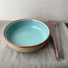 Noritake Boulder Ridge Turquoise Salad Bowl 24cm Server Set 8674 3