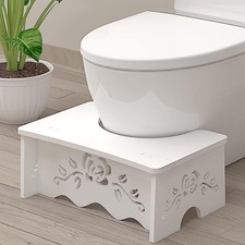 Squatting Toilet Stool Poop Stool for Bathroom, WoodPlastic Composite, 9 Inch