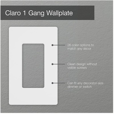 Screwless Wall Plate for Decorator Switches, White, 20 Pack
