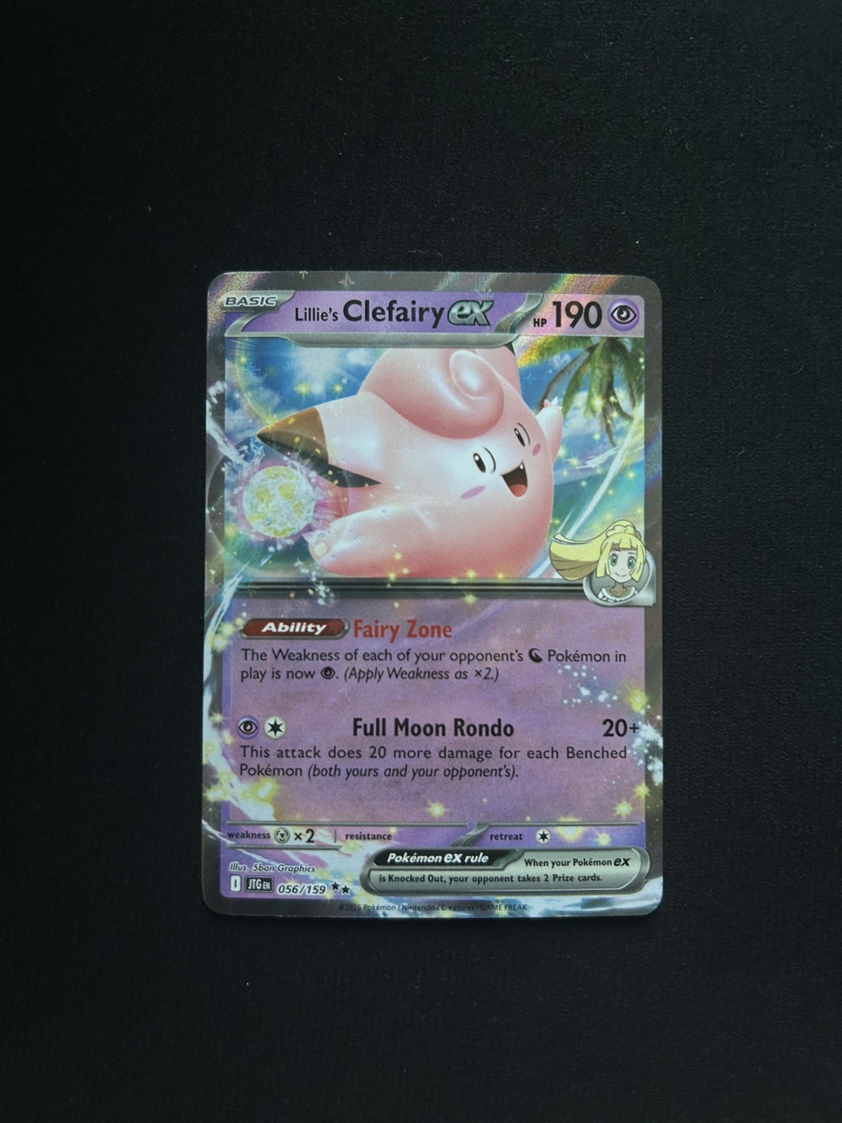 Lillie's Clefairy ex 56/159 Double Rare Holo, Journey Together, Pokemon TCG, NM