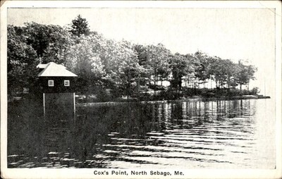 North Sebago Maine Cox's Point Serene Lake Scene c1900-20s Vintage Postcard