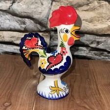 Portuguese Barcelos Rooster Figurine Good Luck Hand Painted Folk Art Farmhouse