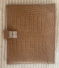 PA Ledermappe Ringbuch Mappe Leder Dokumentenmappe A4 hellbraun 4-Ring Schloß