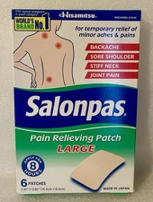 Salonpas Pain Relieving Patch, LARGE, 6 Count, for Back, Neck, Shoulder,Knee9/27