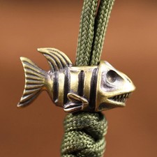 Animal EDC Skull Fish Paracord Knife Bead Lanyard Animal Brass DIY Pendant Charm