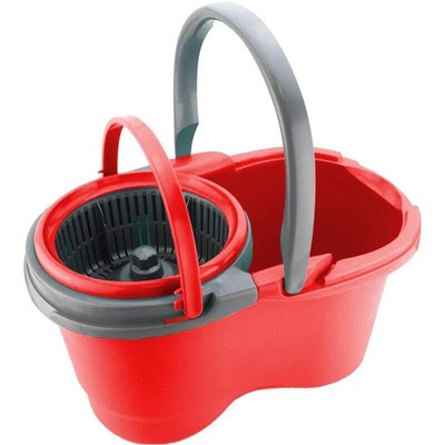 Set Secchi Scopa Spin 360° Strizzacervelli In Plastica 2 Teste Mocio - Foto 8