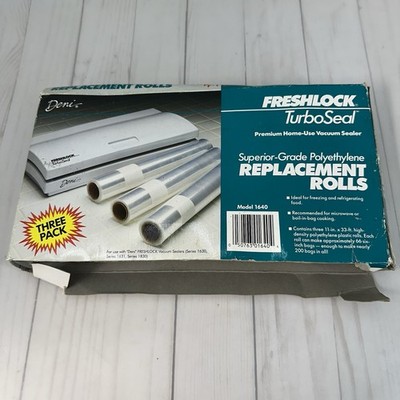 Deni Freshlock Turbo Seal Vacuum Sealer Food Storage Replacement Rolls 3 Pack