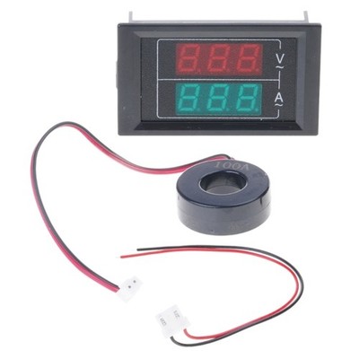 Voltmeter Ammeter Double Digital Display Voltage Current Meter Panel with Wire