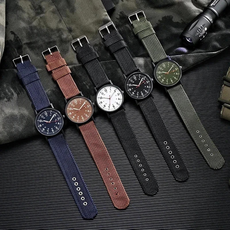 Military Watch Army Durable Water Proof Luminous 24Hours Dial Nylon Strap USA