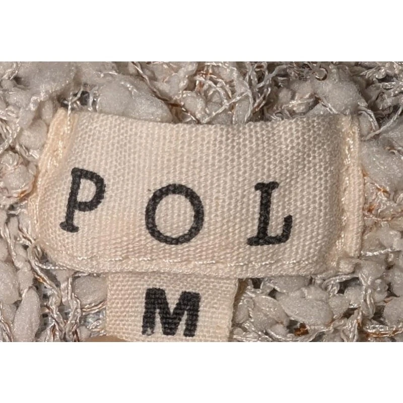 Cárdigan plumero POL mediano beige avena ganchillo tejido Anthropologie SMST185A Foto 4 de 4