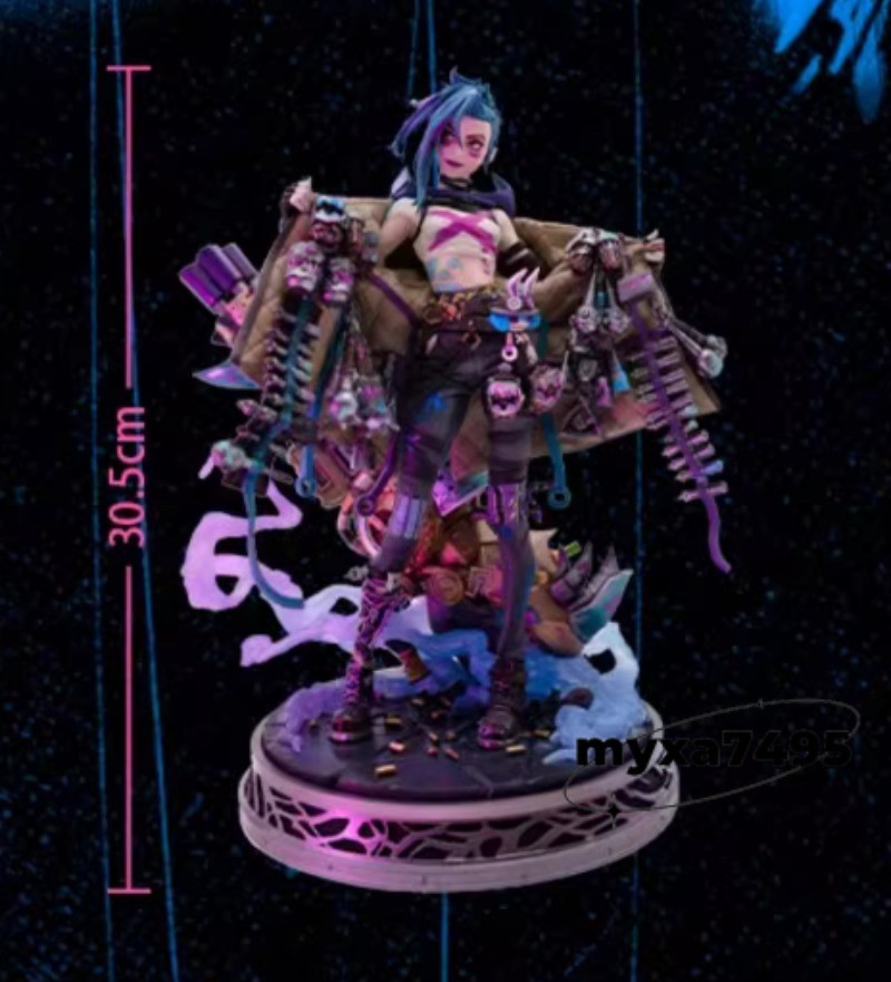 Jinx 1/7 Figure Statue Arcane：League Of Legends Model 30.5cm Toy