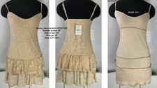 Forever 21 M Medium Adjustable Straps Ruffle Tiered Beige Short Floral Dress NWT