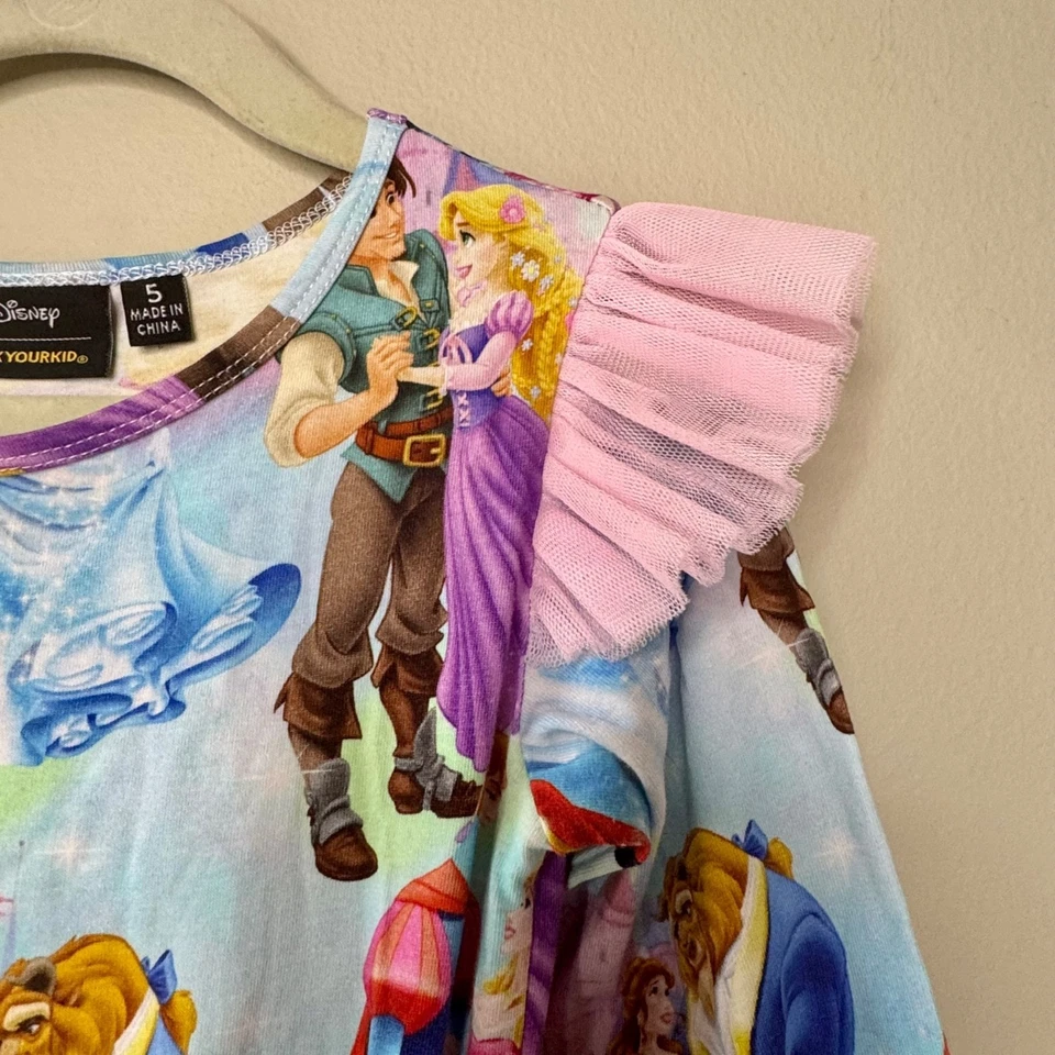 Vestido Rock Your Kid X Disney Princesa Tutu Meninas 5 5T Ariel Cinderella Belle Excelente Estado Usado - Imagem 4 de 4