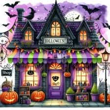 Halloween Shop Diamond Art Kit for Adults 14 x 14 Inch
