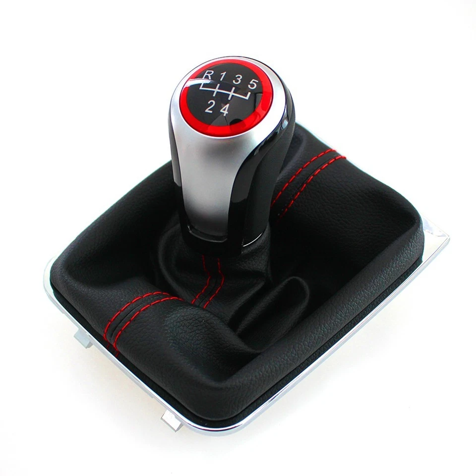 Manual Shift Knob for Golf 7 MK7 GTI 2013 2018 with Sleek Black Leather Design - Image 3 of 4