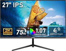 Monitor per Computer IPS Da 27 Pollici 2K QHD (2560×1440), Schermo per PC Gaming