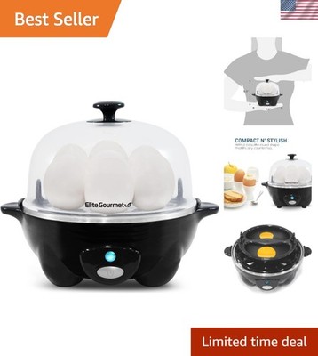 Compact Electric Egg Cooker with 16 Recipe Booklet - Effortless Egg Prep at Home