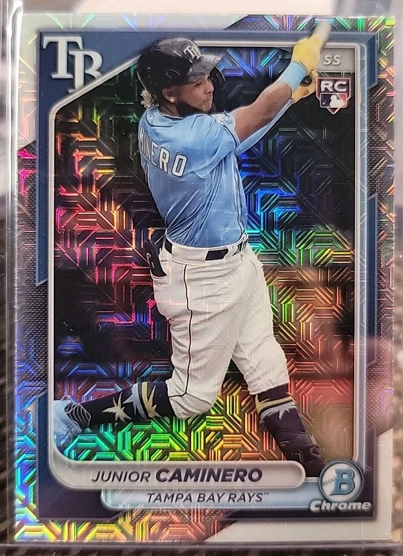 2024 Bowman Chrome - Junior Caminero #56 Mojo Refractor Rookie RC Tampa Bay Rays