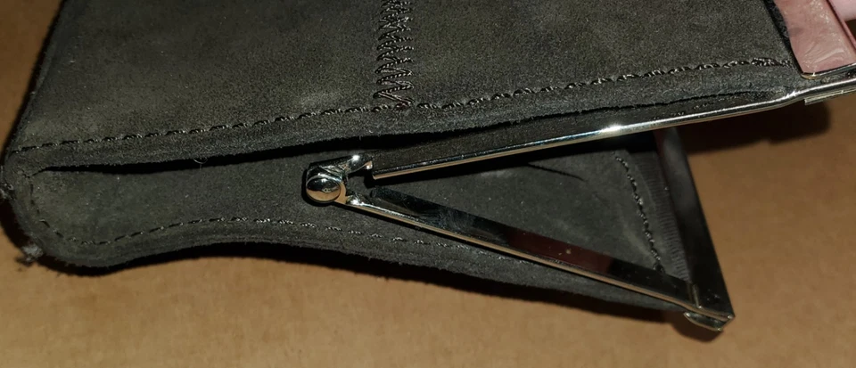 Banana Republic Brown/Green Cow Split Leather Clutch Purse Wallet  - Image 4 of 4