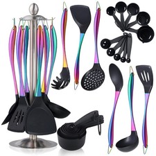 Silicone Kitchen Utensils Set for Cooking 17pcs Cooking Utensils Set with Rot...