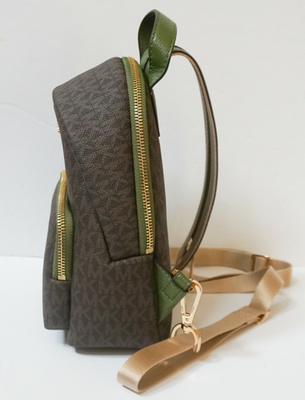 Michael Kors Erin Small Convertible Backpack MK Brown Green 
