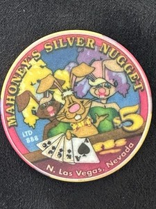 $5 Mahoney’s Silver Nugget Gambling Easter Bunnies Casino Chip, North LV, NV.