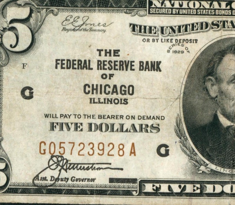 Chicago - $5 1929 National Currency ** DAILY CURRENCY AUCTIONS