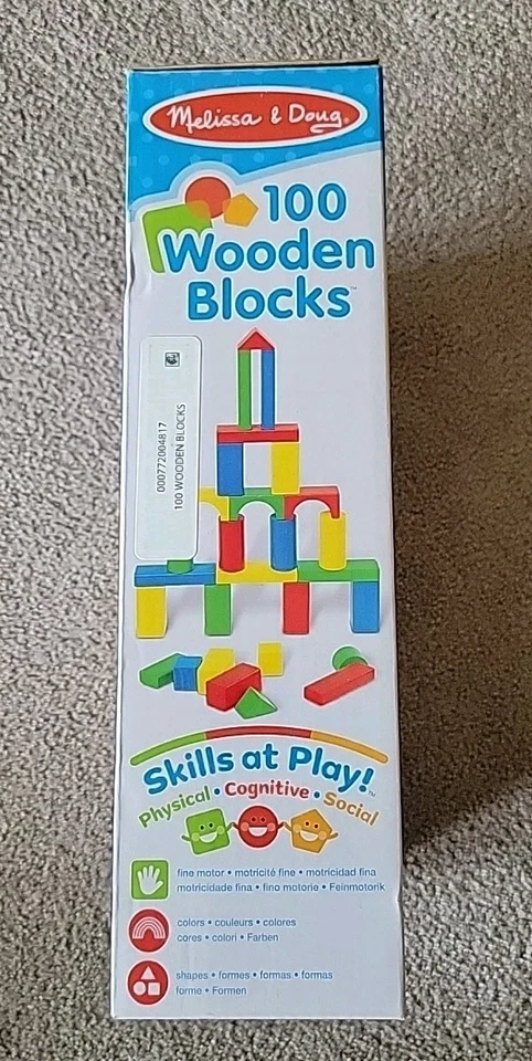 100 Piece Melissa & Doug Wooden Building Blocks Toy Set Classic Toys Kids New - Image 3 of 4