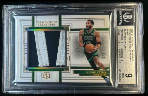 2023-24 National Treasures Jayson Tatum Tremendous Patch Prime #3/4 BGS 9
