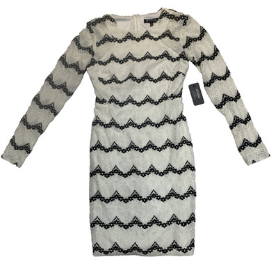 NWT GUESS Black and White lace Dress Zip up Size S | eBay