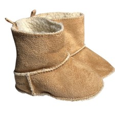Baby Gap Tan Sherpa Booties with Soft Lining 3-6 months