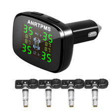 4-tire Wireless Tire Pressure Monitor Tpms Built-in Sensors Usbtype-c Charging