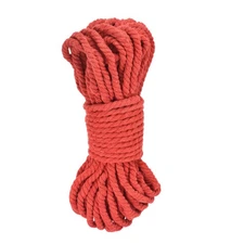 0.3" 50 Feet Macrame Cord, Cotton Cord Rope String 3 Strands Red