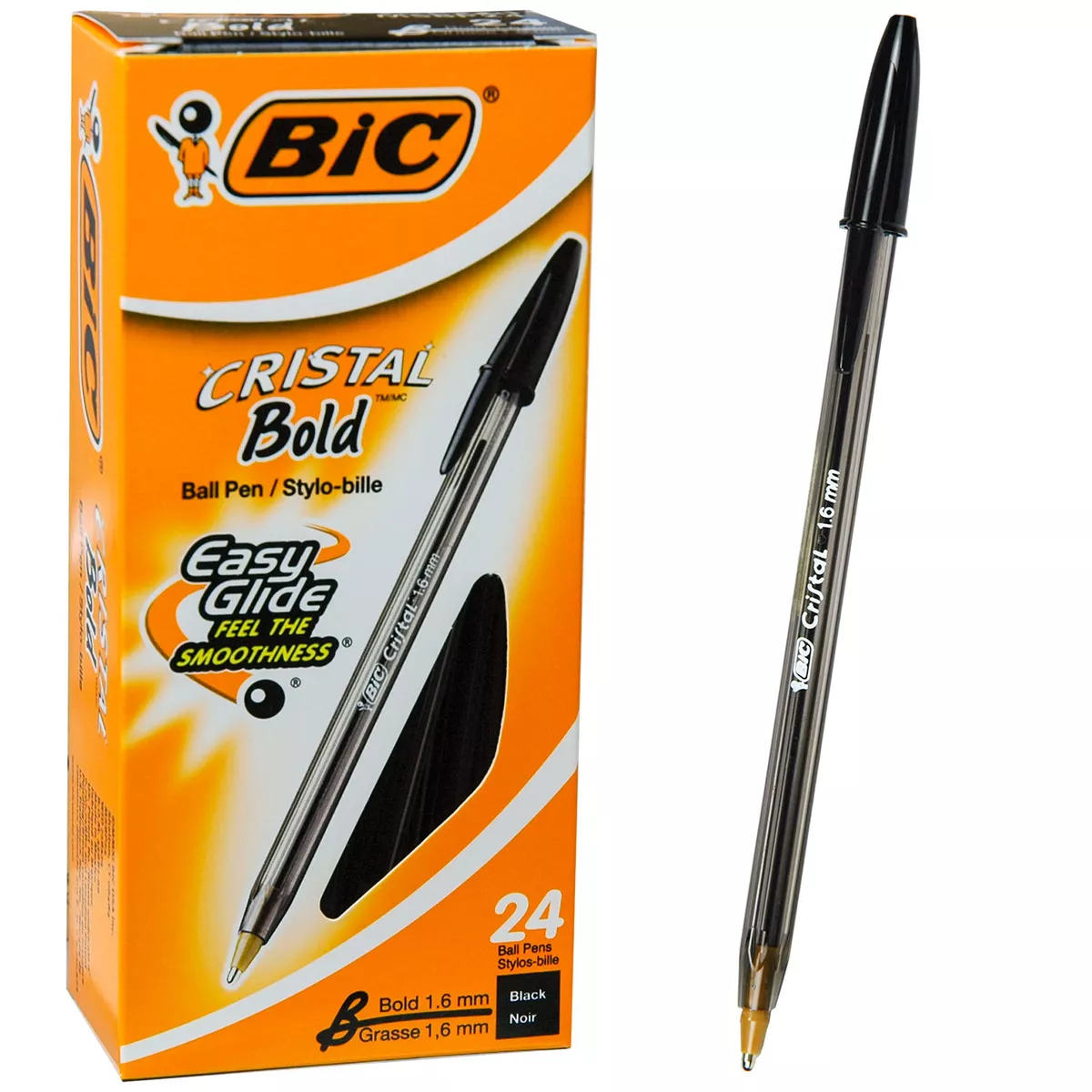 Bic Cristal Xtra Bold Stick Ballpoint Pens, 1.6mm, Bold Point