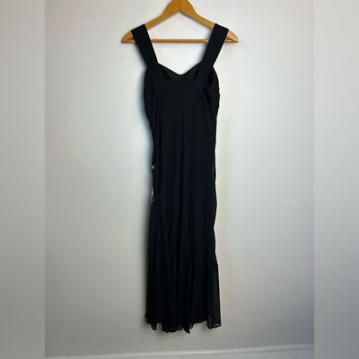 VTG Y2K S.L.Fashion Fairy Goth Midi Dress Black Beaded Elegant Old Money  Size 6 | eBay