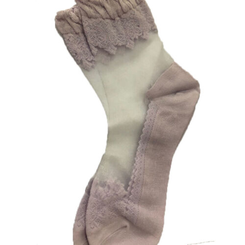 Süße ultradünne transparente schöne elastische kurze Damensocken Kristall Seide Spitze - Bild 16 von 19