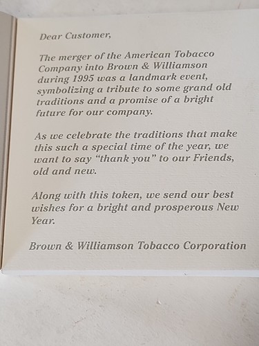 Scarce 1995 Brown & Williamson Tobacco Indian Hanging Thank You Token New In Box - Picture 5 of 6