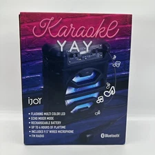 NIB iJoy Karaoke YAY Bluetooth Party Speaker Machine 8543704 w/ Microphone & LED