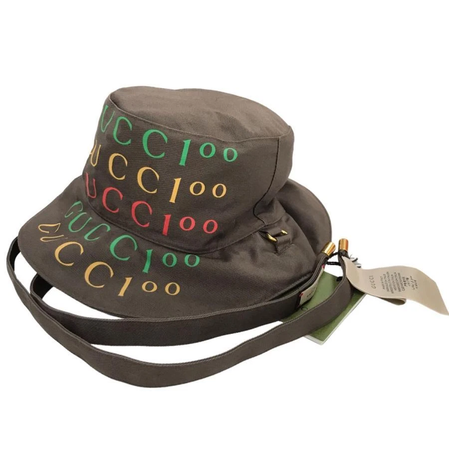 GUCCI 4HAME Reversible Bucket Hat Brown Unisex size M 58cm Cotton