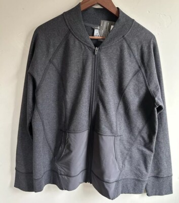 $80 Eddie Bauer Women XL Summit Bomber Full Zip Sweatshirt Crew Outdoor hiking
