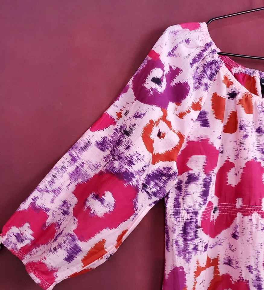 Canyon River Blues 3/4 袖轻便丝绸混纺夏季衬衫 M 品红 — 第 3/4 张图片