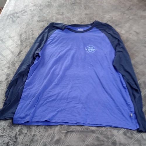 REI Co-Op Raglan T-Shirt Mens XXL 2XL Blue Organic Cotton Long Sleeve Soft USA - Picture 2 of 9