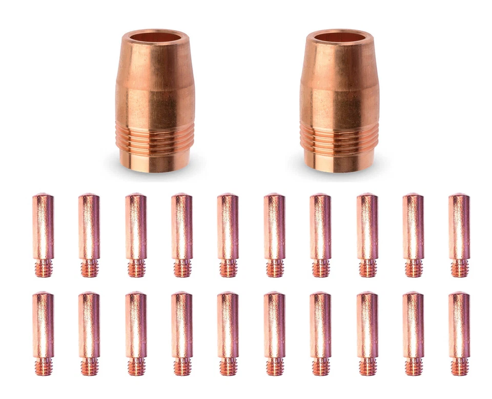 USWELDWIRE 20 Contact Tips, 2 Nozzle 050622 For Miller Spoolmate 150 200 250 3545 Spool Gun