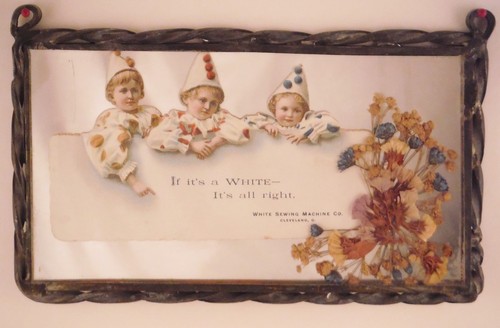 Antique White Sewing Machine Advertising Sign "If it's a White- It's all right"