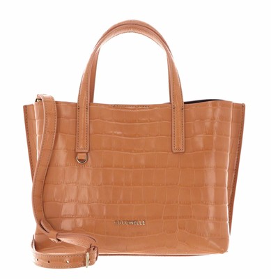 COCCINELLE Matinee Croco Shiny Soft Handbag Handtasche Almond Beige