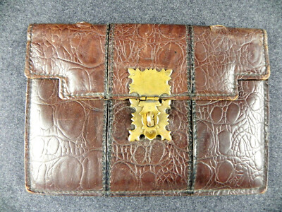 Antike Leder Handtasche DUNKELBRAUN Dokumententasche VINTAGE VINTAGE
